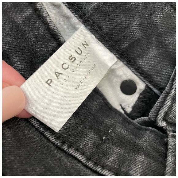 PacSun Men's Jeans Slim Skinny Stretch Mid Rise Black Wash Sz 28x30 - Picture 9 of 13